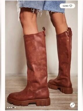 New Free People Brooks Tall Boots Size 8 MSRP: $288 Leather